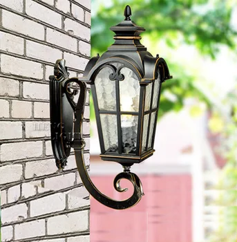 

Europe style high-end upward waterproof wall lamp outdoor lamp garden lights vintage wall lamp Contains LED bulb free shipping