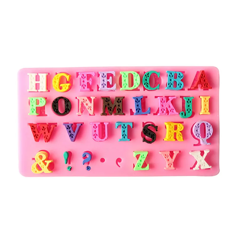 

26 English Capital Letter Shape Silicone Cake Mold DIY Bake ware Mold For Chocolate Cookie Clay Fondant Cake Decorating Tools