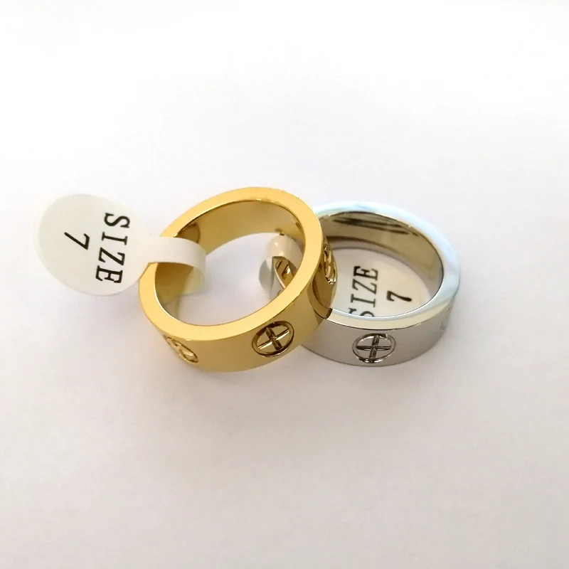Новое модное кольцо из титановой стали, классическое роскошное обручальное кольцо для влюбленных женщин/мужчин золотого цвета, ювелирное изделие для влюбленных, 6 мм