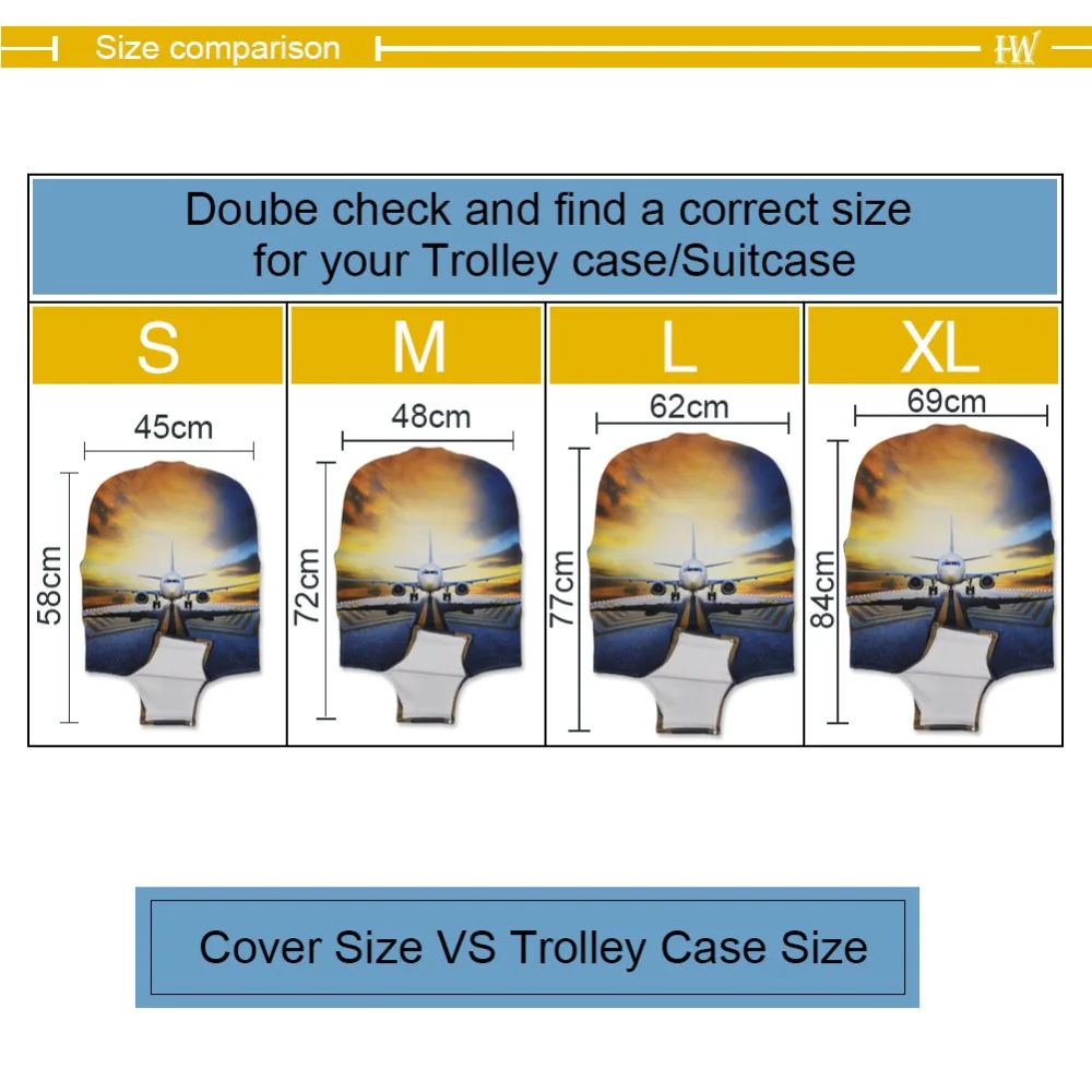 Suitcase Protective Covers Travel Accessories Airplane Print Luggage Cover Elastic Apply to 18-32 Inch Suitcase Trolley case