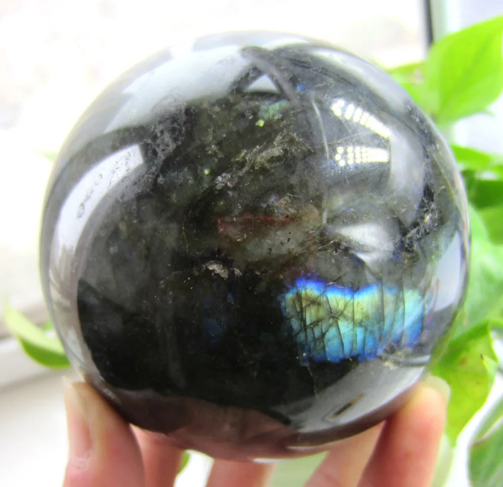 

6680225+++96mm NATURAL Labradorite Crystal Sphere Ball