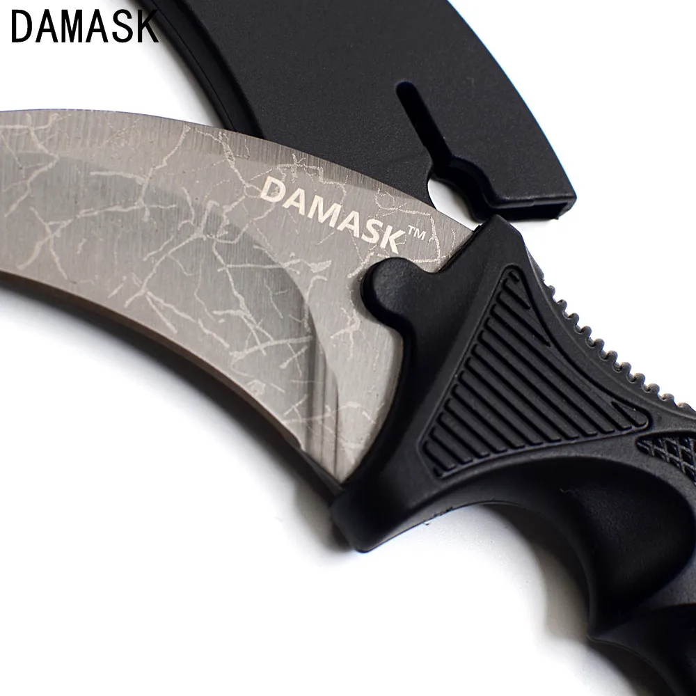 Damask CSGO Counter Strike Outdoor Karambit Camping Backpacking Hunting Fixed Blade Stainless Steel Knife Pocket Survival Tools Damask CSGO Counter Strike Outdoor Karambit Camping Backpacking Hunting Fixed Blade Stainless Steel Knife Pocket Survival Tools