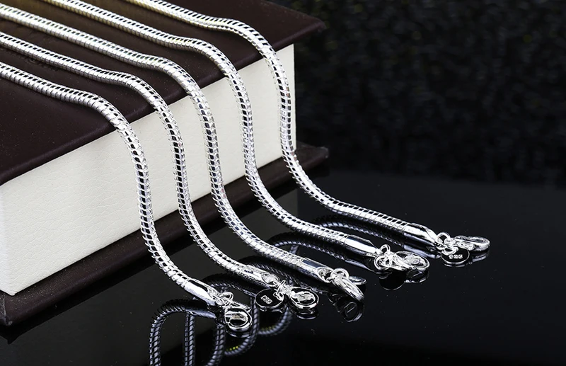 YINHED Настоящее серебро 925 пробы Серебряная цепочка, браслет для женщин и мужчин Длина 20 см Ширина 3 мм штамп для браслетов S925 ZB020