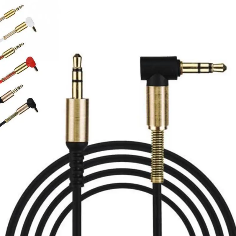 Аудио кабель золотое покрытие 3,5 мм папа-папа автомобильный Aux вспомогательный шнур Jack стерео аудио кабель для телефона MP3 - Цвет: Черный