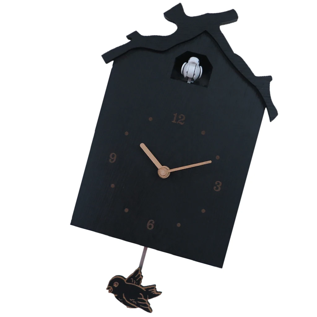 Cuckoo House Wall Clock Swinging Pendulum Wallclock Watch for Living Room Dining Room Kids Bedroom Decoration