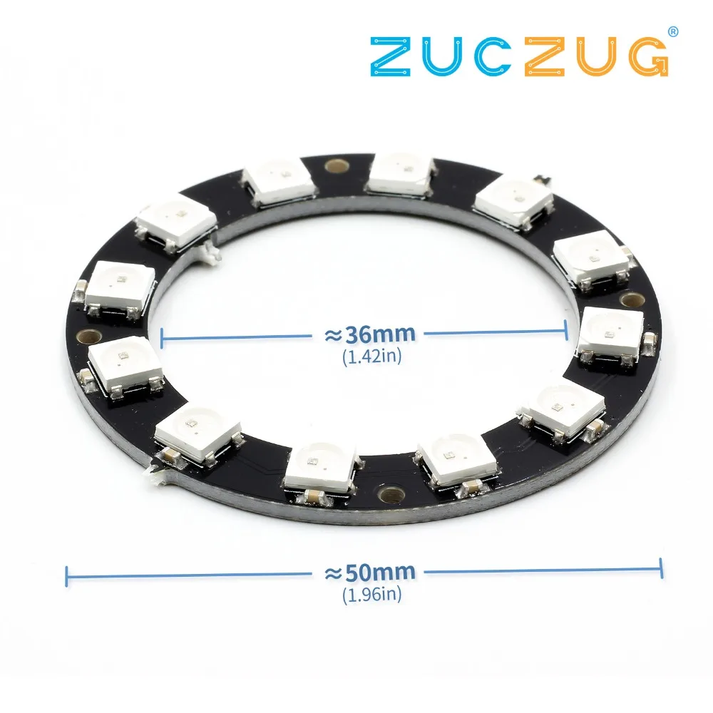 

12 Bits 12 X WS2812 5050 RGB LED Ring Lamp Light with Integrated Drivers