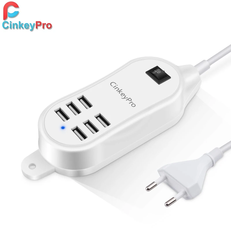

EU Plug 6 Ports Mobile Phone Adapter 15W 3A Wall Dock USB Charger For iPhone 5 6 iPad Samsung Xperia Charging Device Wholesale