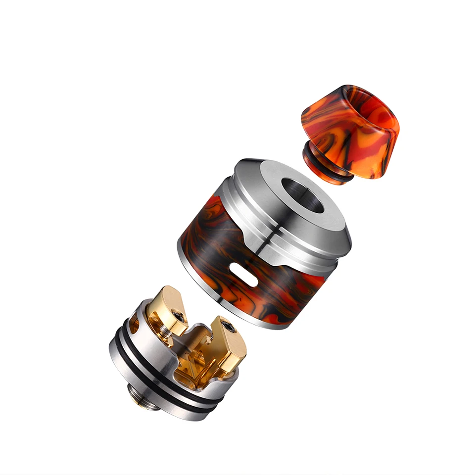Original Aleader Rocket Resin RDA 24mm electronic cigarette Tank with 510 Drip Tip Dual adjustable airflow atomizer Vape tank (12)