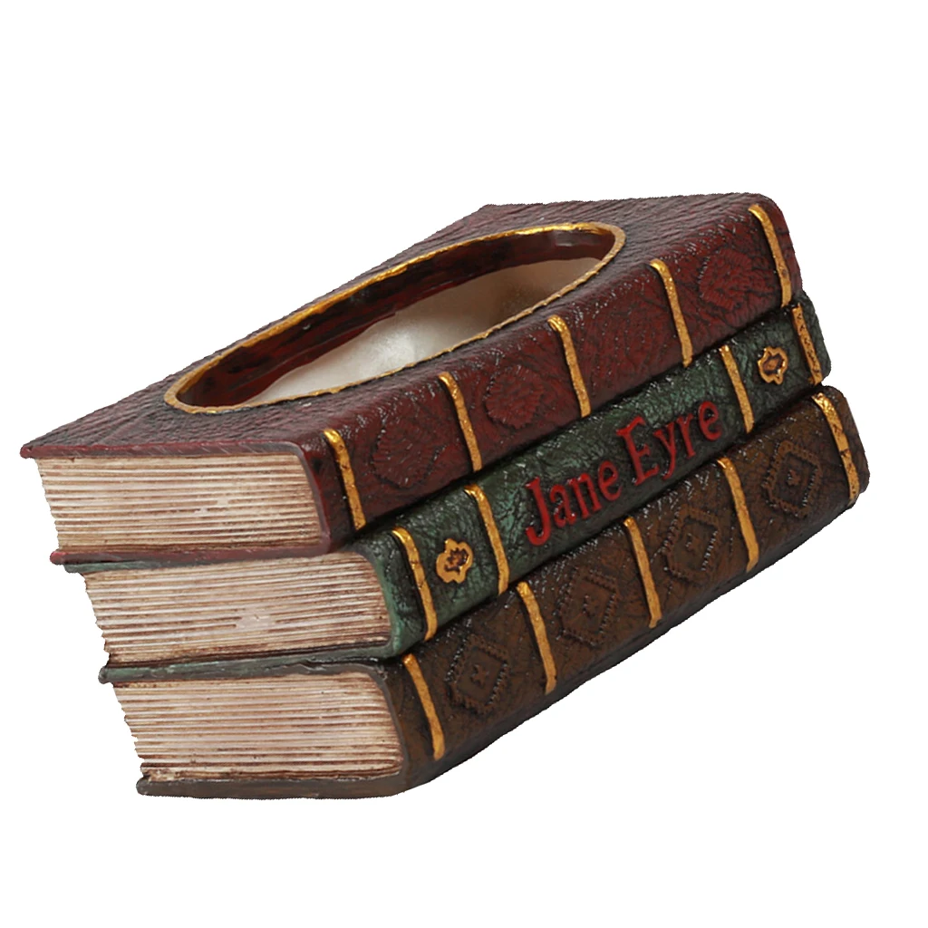 Resin Retro Book Succulent Plant Flower Bed Pot Box Garden Planter Container