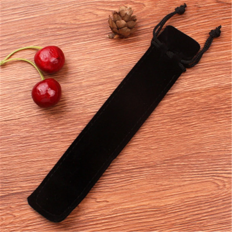 

1pc flannel black metal pen office school 17*5*3.5CM gift pen case