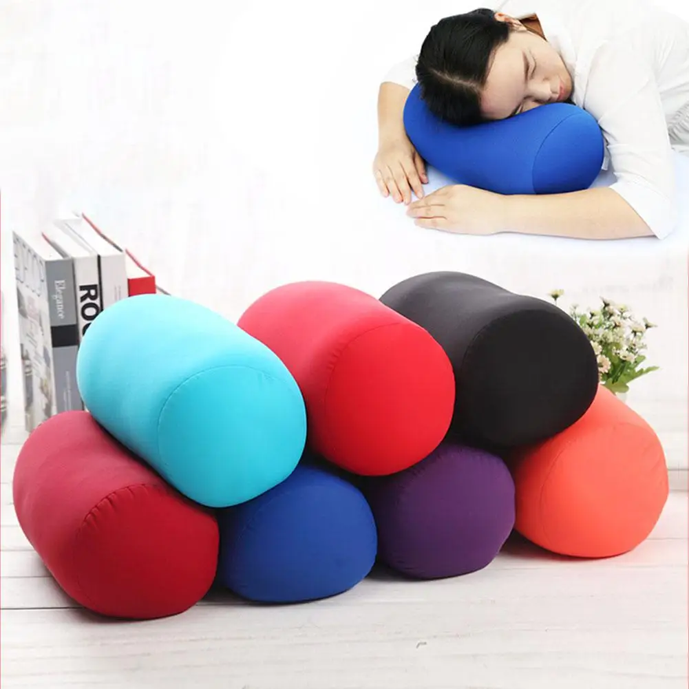 

AsyPets Micro Beads Bed Roll Cushion Neck Head Leg Back Support Light Travel Column Pillow