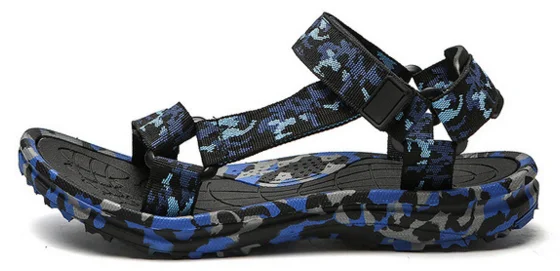 

Summer Fashion Men Camouflage Casual Canvas Sandals Hook & Loop Outdoor Beach Holiday Shoes Streetwear Walking Footwear D391