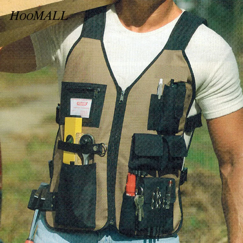 

Hoomall 1PC Multi-function Electrical Tool Bag NEW Wearable Tool Storage Vest High-altitude Work Package Security Repair Package