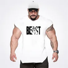 Письмо печати фитнес жилет мужской спортивный без рукавов Футболка Бодибилдинг самовыращивание тренировочный жилет для бега