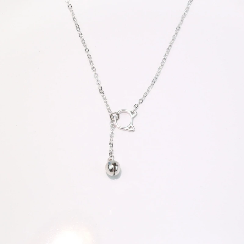 Модный серебряный вырезанный Колокольчик для кошки кулон ожерелье с кисточкой для женщин дамы девушки подарок на день рождения ювелирные изделия оптом
