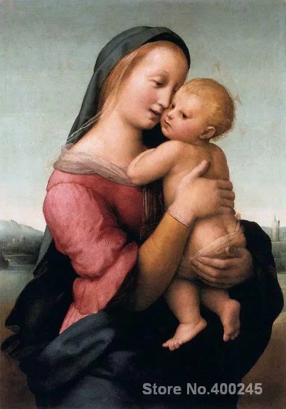 Christmas Gift art on Canvas Madonna Tempi by Raphael sanzio Painting High Quality Handmade | Дом и сад