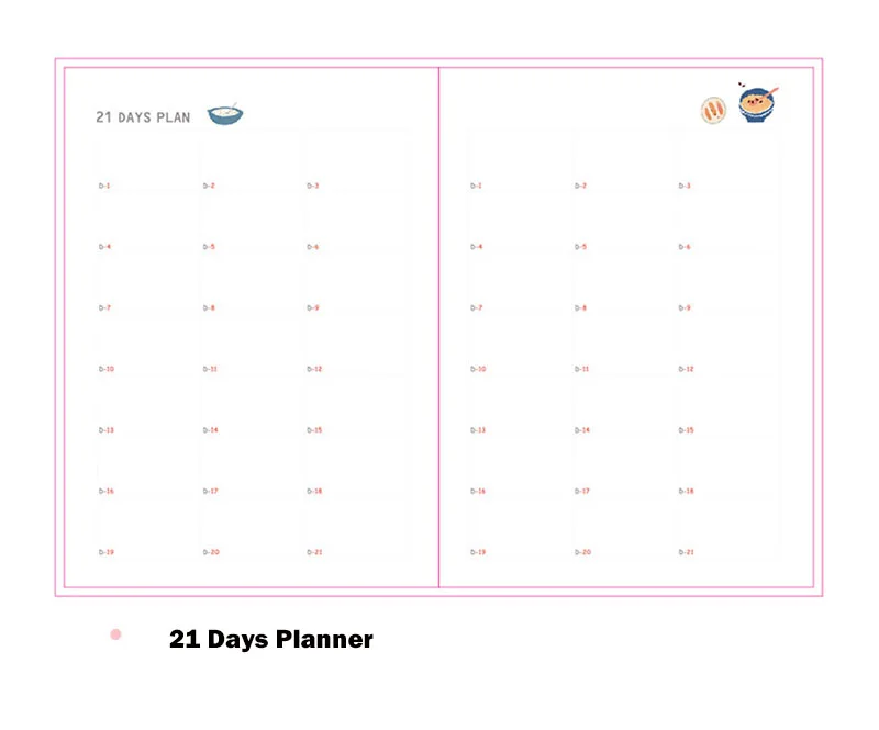Kawaii Agendays 365 дней дневник планировщик блокнот-органайзер и журналы B6 личный 32K ежемесячный недельный блокнот