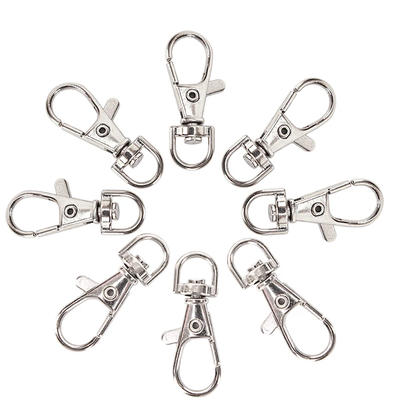 10 шт. 35 мм Серебряная шарнирная застежка-Омар зажимы для ключей карабин Сплит фурнитура застежки для сумок Запчасти и аксессуары