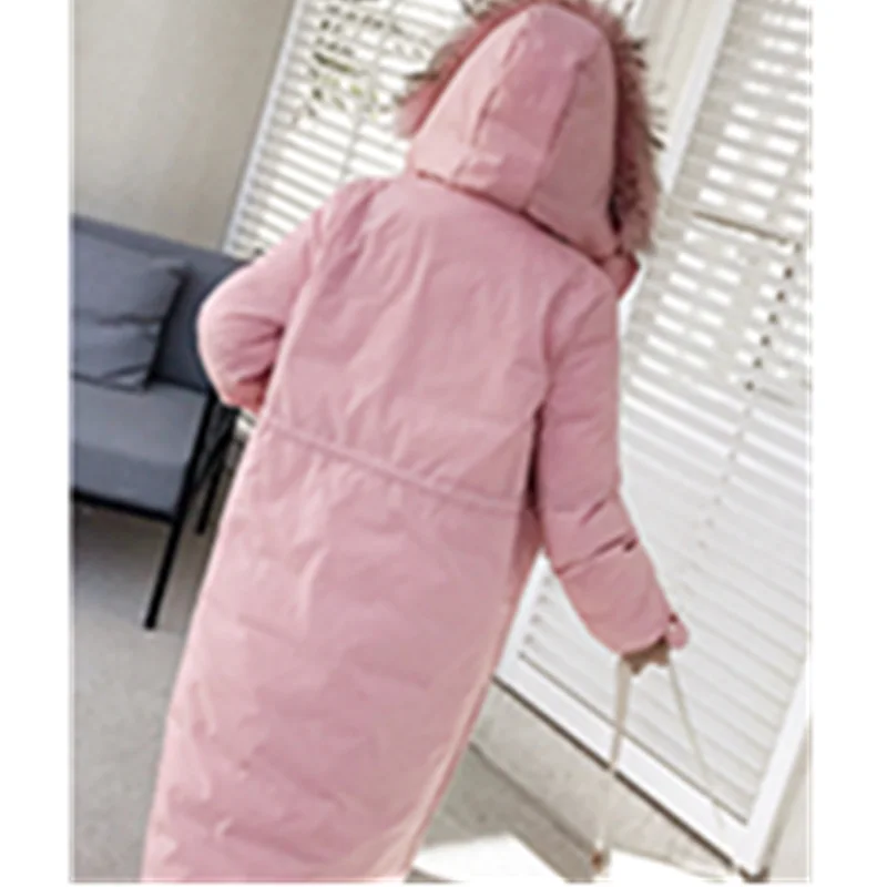 Femme Mode Épais Vestes Parkas Capuchon À Col Duvet D'hiver Femmes Grand Long De Chaud Yellow Pink Blanc Canard Manteaux Veste Fourrure Rembourré Lal52 ginger wqvPH0Z