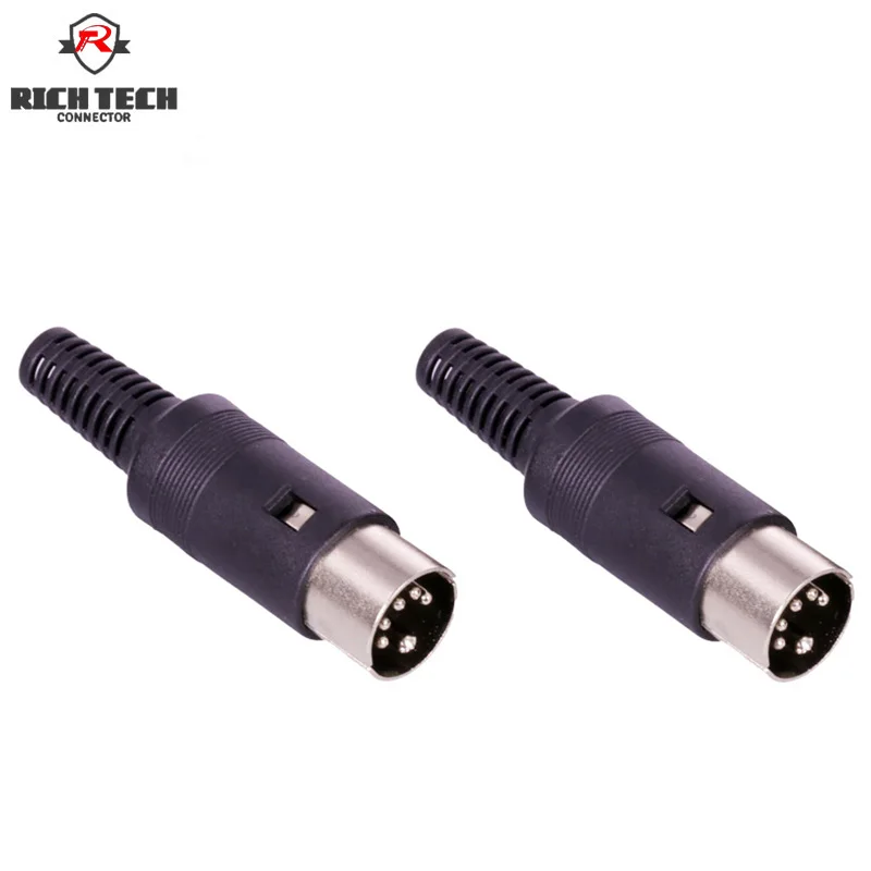 

50pcs DIN Connector 5Pins DIN Male Plug Wire Connector with Plastic Handle Original Brand New Packing