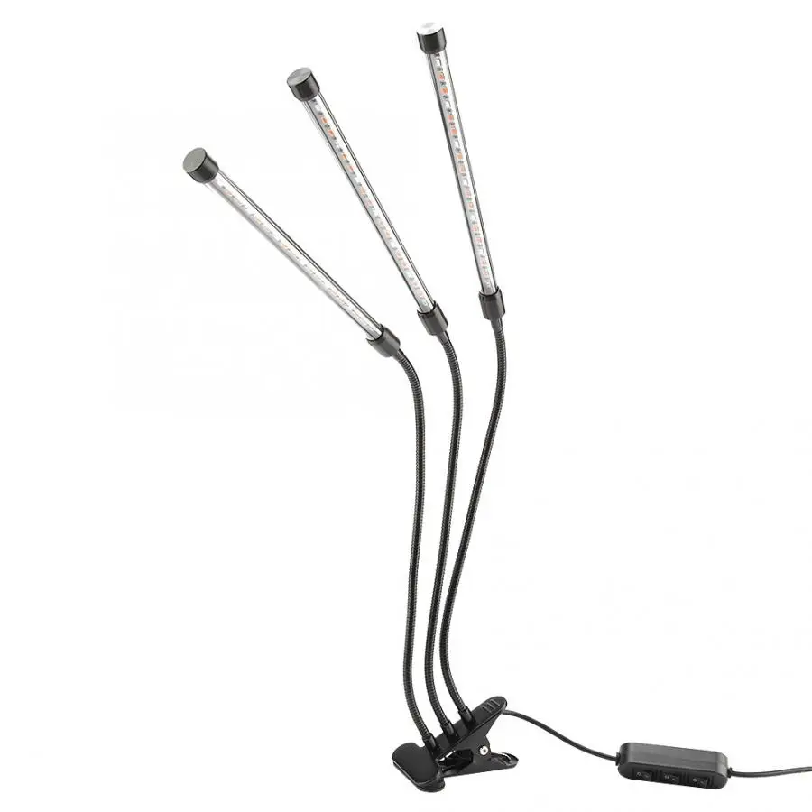 Светодиодный светать лампы для комнатных растений USB 27 W 3-головы светодиодный растет Фишки с автоматический таймер Регулируемая Установка
