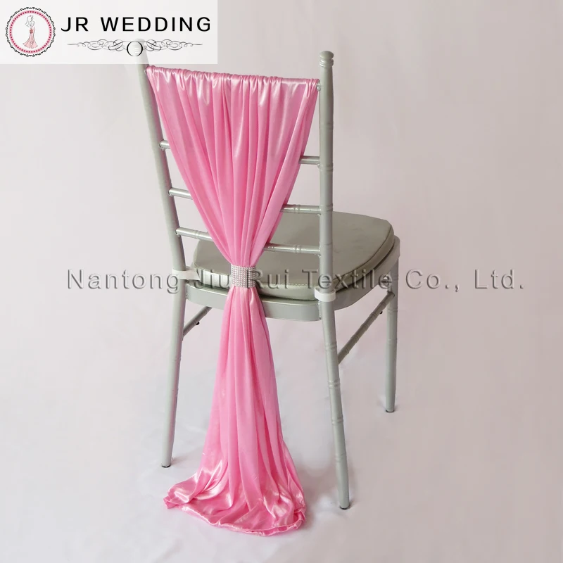 US $358.00 100pcs Free Shipping Colorful PinkSky BuleGold Ice Silk Chair Sash With Buckle For Wedding Chiavari Chair Decoration