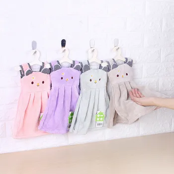 

1PC Dress Hand Towel For Kids Chidren Microfiber Absorbent Hand Dry Towel Kitchen Bathroom Soft Plush Dishcloths