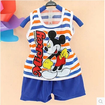 

Hot New Summer Children's Two-piece set Cotton Suit Children Vest Suit Children's Clothing Set Girls Boys Clothing Sets