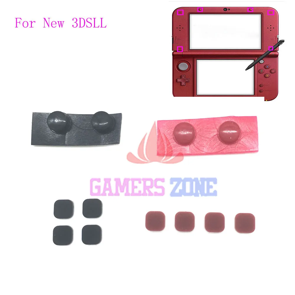 Rubber Squares & Circle Screw Hole Cover For New 3DS XL 3DS LL 2015