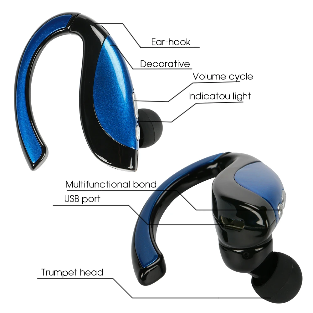 Toproad Bluetooth наушники V4.1 Беспроводной стерео громкой связи с микрофоном Спорт