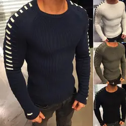 Весна пэчворк o-образным вырезом вязаный мужской свитер пуловер черный длинный рукав вязаные свитера для мужчин s 2019 осень мужские пуловеры