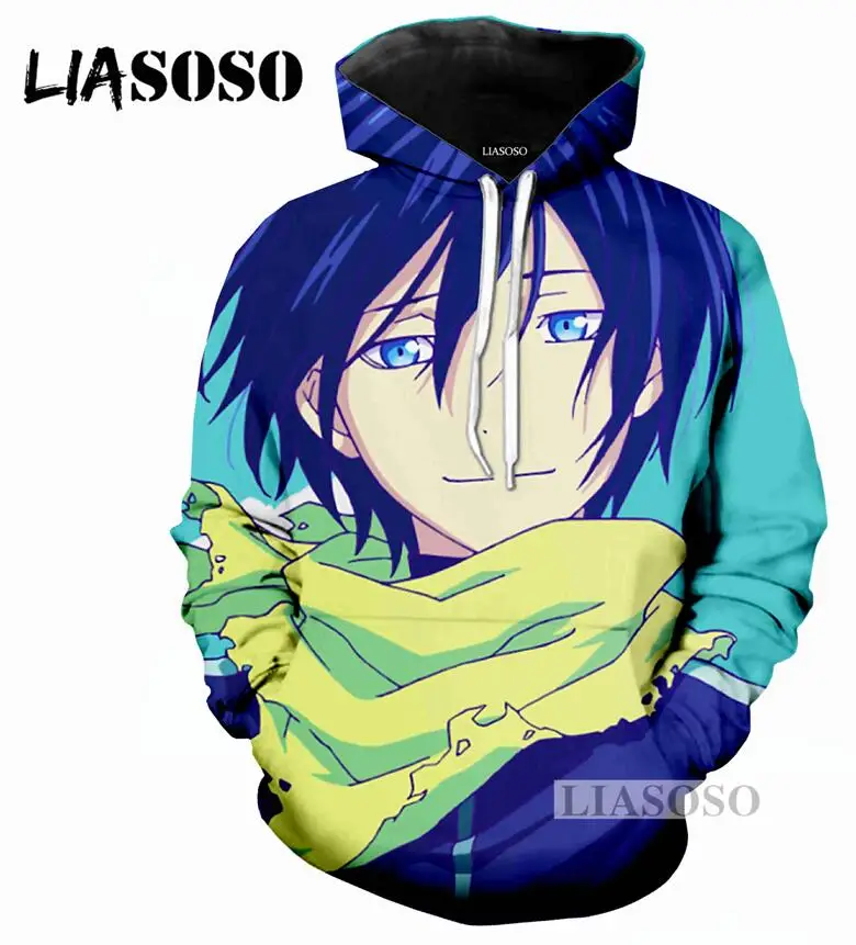 LIASOSO, осенняя Новинка, мужская, женская модная толстовка, 3D принт, аниме, Noragami, толстовка с длинным рукавом, хип-хоп, топ, Harajuku, пуловер, D019-2 - Цвет: 11