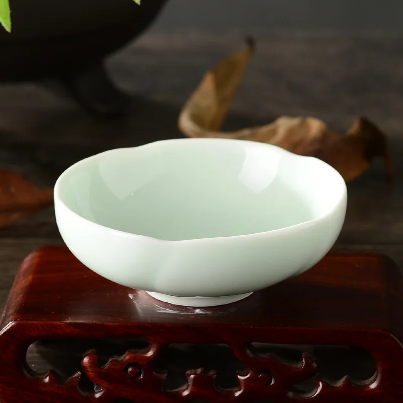 

Exquisite Petal shape Porcelain tea cup,Puer cup set ceramic kiln Top Grade Chinese Porcelain Celadon Ware Tea Cups