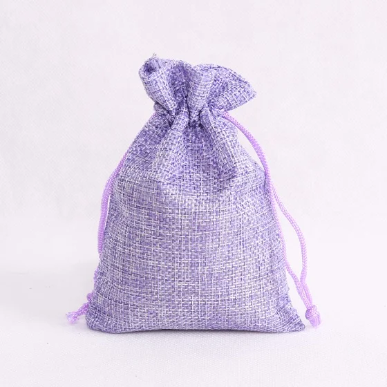 10 шт./лот мини 7x9 см ювелирные упаковочные сумки джутовые мешки со шнурком сумки для конфет подарки закуски ювелирные упаковочные сумки оптом - Цвет: purple