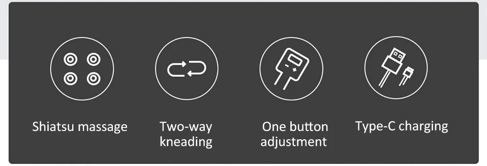 Xiaomi мини-массажер для шеи Шиацу Массаж двухстороннее разминание тип-c зарядка режим третьей передачи переключение одной кнопки для умного дома