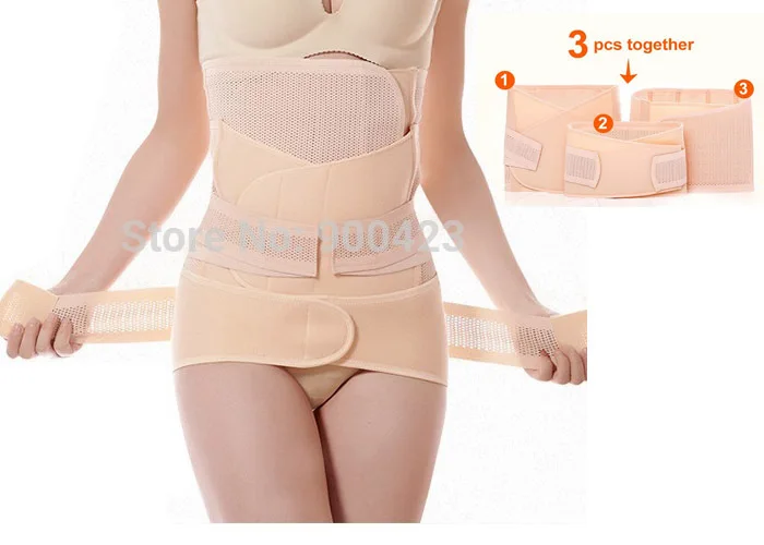 

(3pcs) Stomach / hip / Waist cincher corset Breathable Elasticity slim shaper postpartum belly wraps support girdle for woman