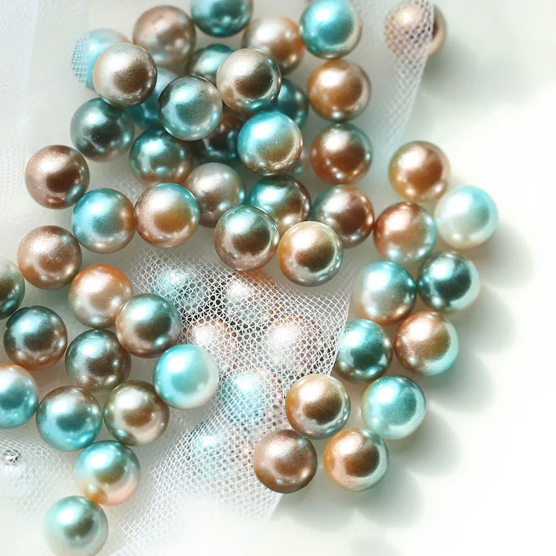 

HOT Mix Rainbow Color Round Imitation Pearl Beads No Hole Loose Beads DIY Craft Making for Women NDS66