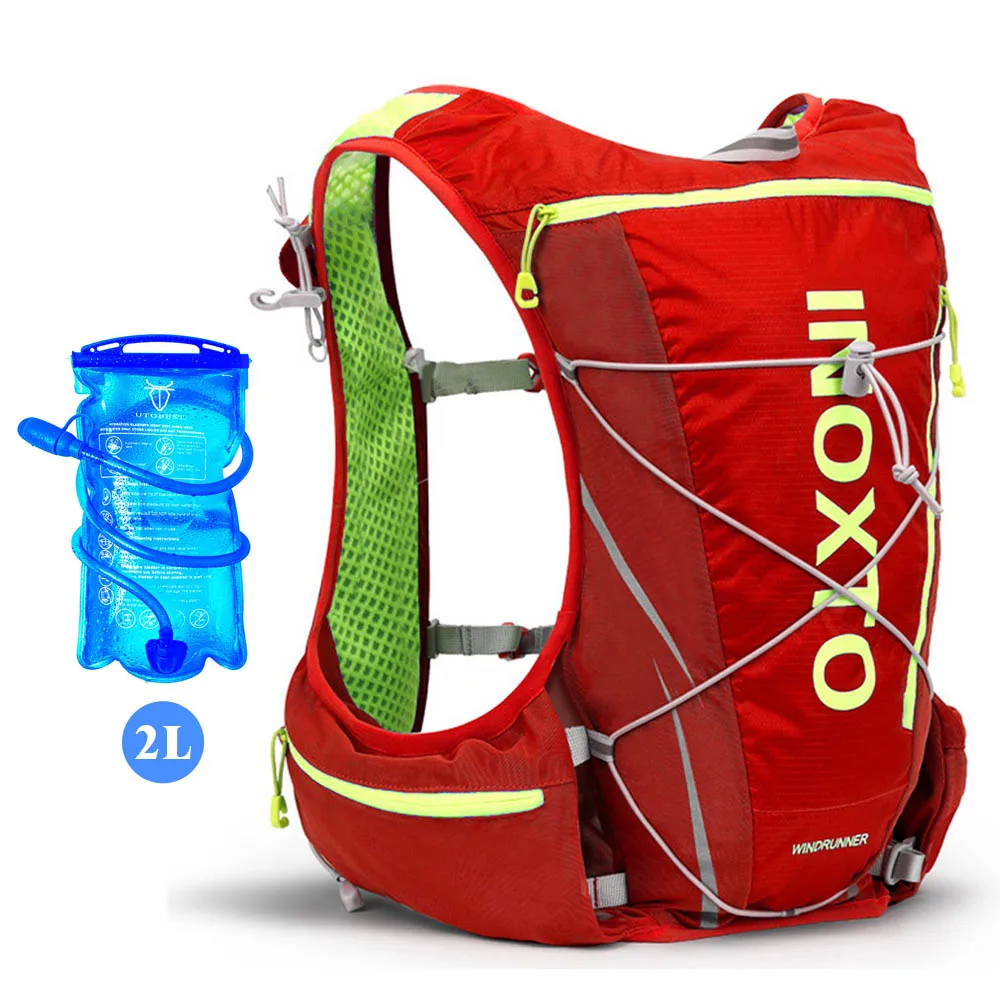 10L Running Bag Bicycle Backpack Cycling Run Bag Rucksack Hydration Men Sport Bags Light Waterproof Riding Bike Back Pack - Цвет: red-2L