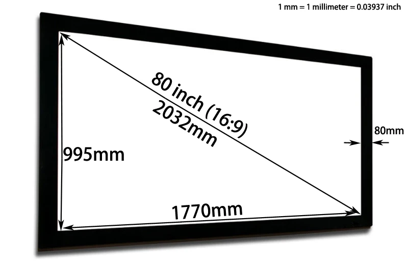 80 Inch Flat screen dimension