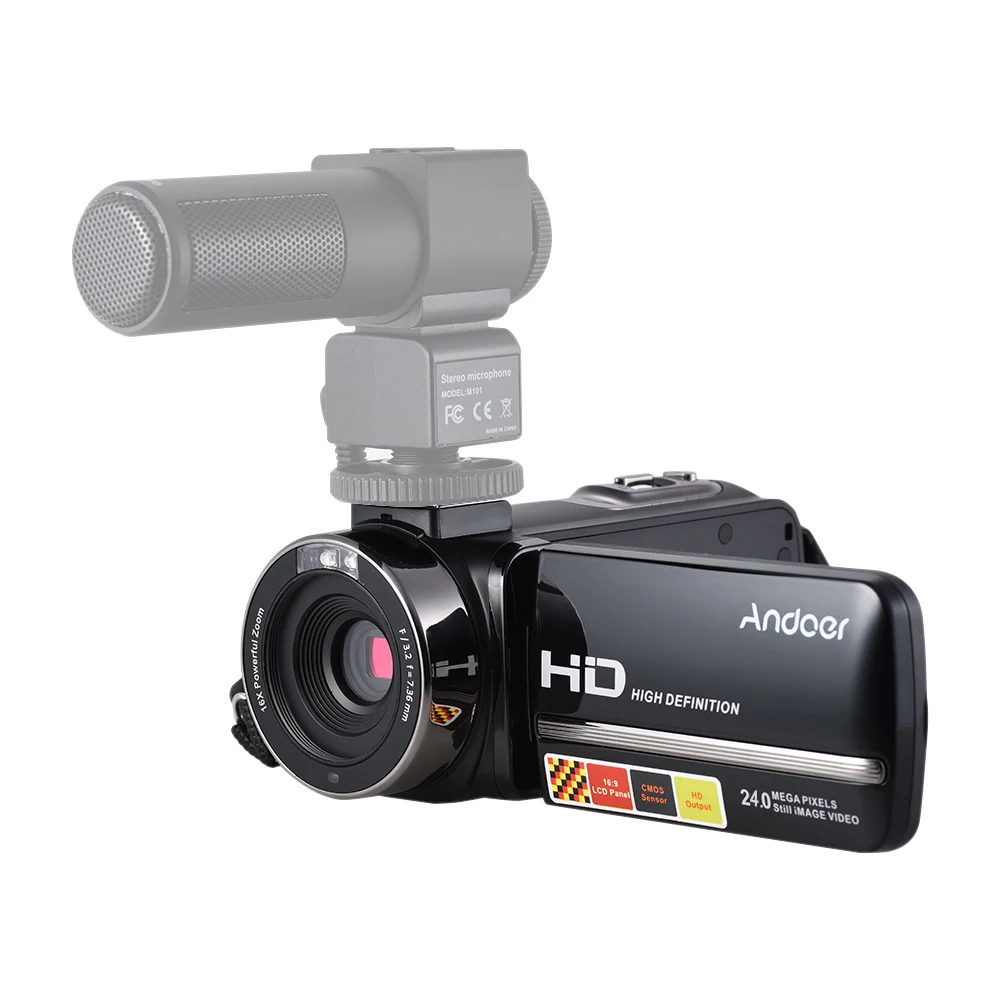 Andoer HDV-3051STR 24 м Цифровая видеокамера 1080 P Full HD с ночным снимком Hotshoe Цифровая видеокамера 3," 16X цифровой зум