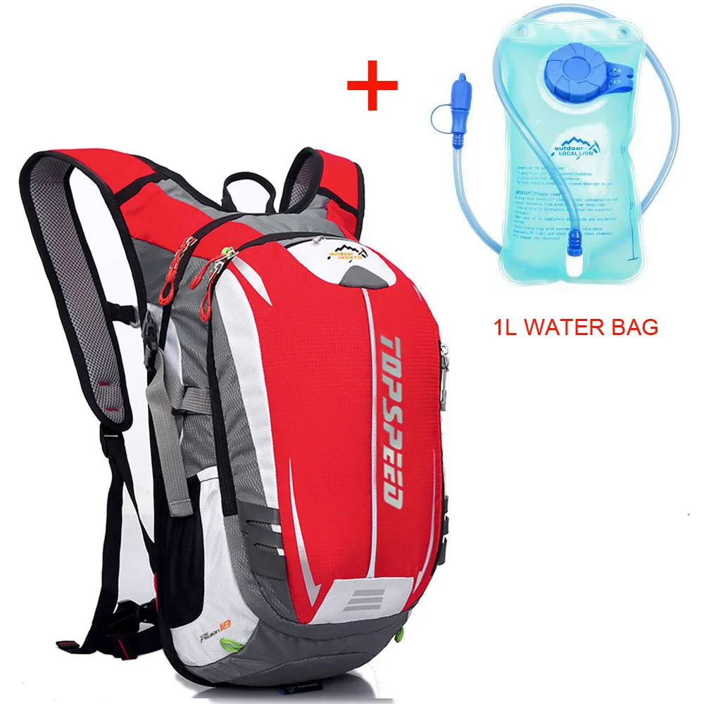 18L Bicycle Backpack for Men MTB Bike Outdoor Equipment Climbing Hiking Bags Breathable Cycling Riding Bicycle BIke Backpack - Цвет: Red with 1L bag