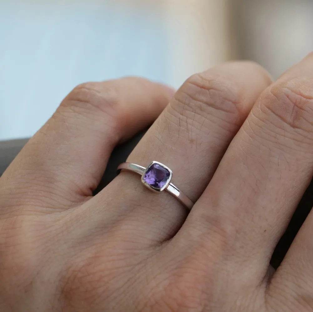 

Women Jewelry Genuine 925 Sterling Silver Natural Solitaire Gemstone Ring