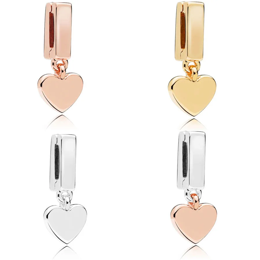 

Authentic 925 sterling silver Reflexions Floating Heart Clip Charm Fit Original pandora bracelet Reflexions Charm DIY Jewelry
