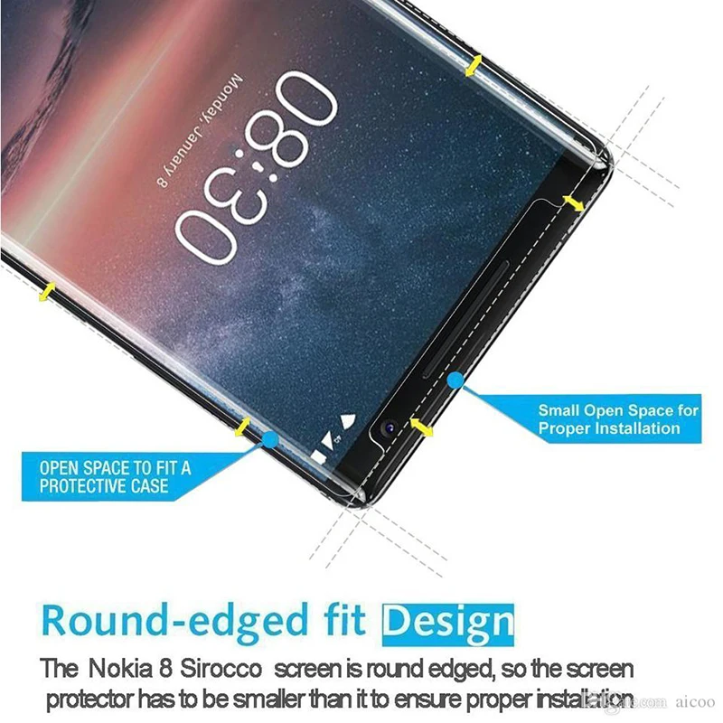 

2.5D Tempered glass For Nokia 8 2018 screen protector phone protection flim 0.3mm Ultra-thin screen protection glass wangcangli