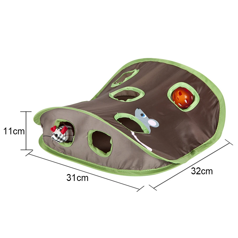 AKYUHER72 Bellball Cat's Educational Toy cat pet Supplies and a Nice 9 Hole Hole(313211cm,Brown