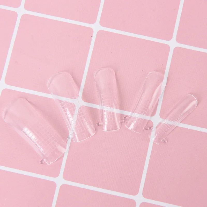 100PCS Quick Building Poly Gel Mold False Nail Tips Nail Art UV Builder Gel Fake Nails Manicure Nail Extension Kit