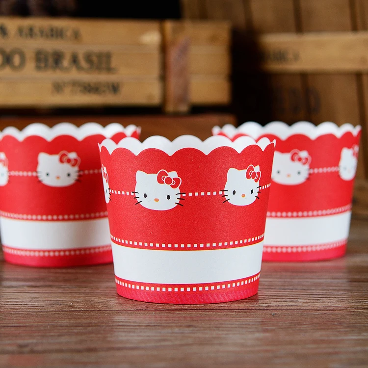 Free shipping small red Hello Kitty cupcake case paper cake cups liners