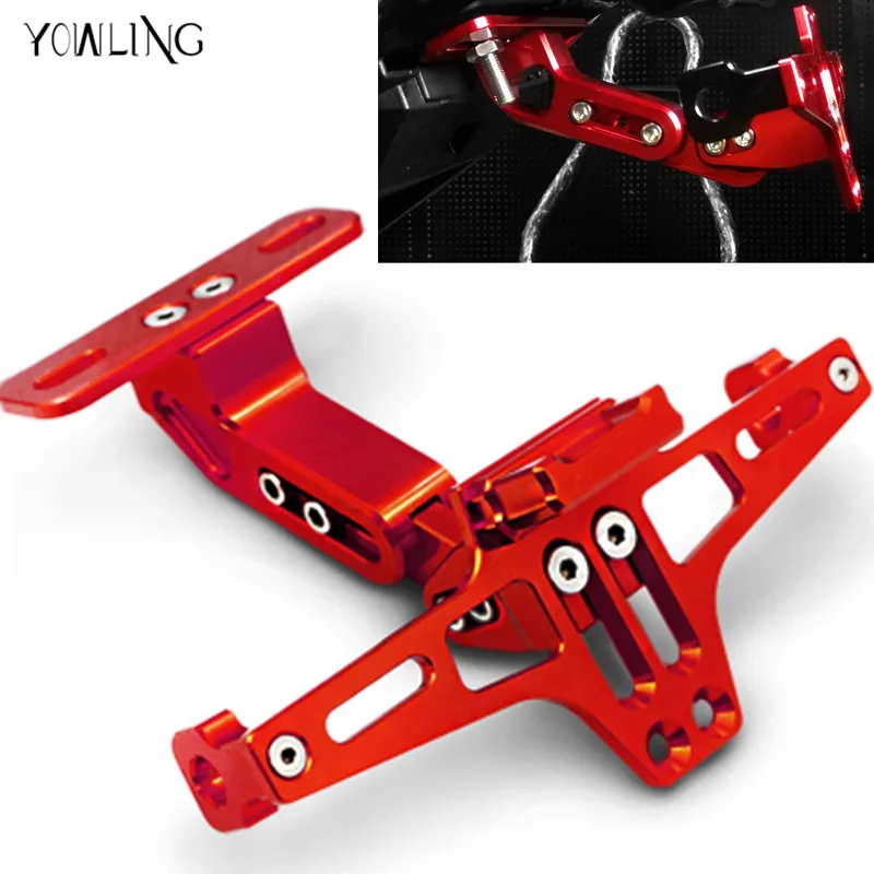 Universal Motorcycle Accessories CNC Adjustable License Plate Holder Fender Eliminator Bracket/ For Honda KTM Yamaha Suzuki Ducati Bmw