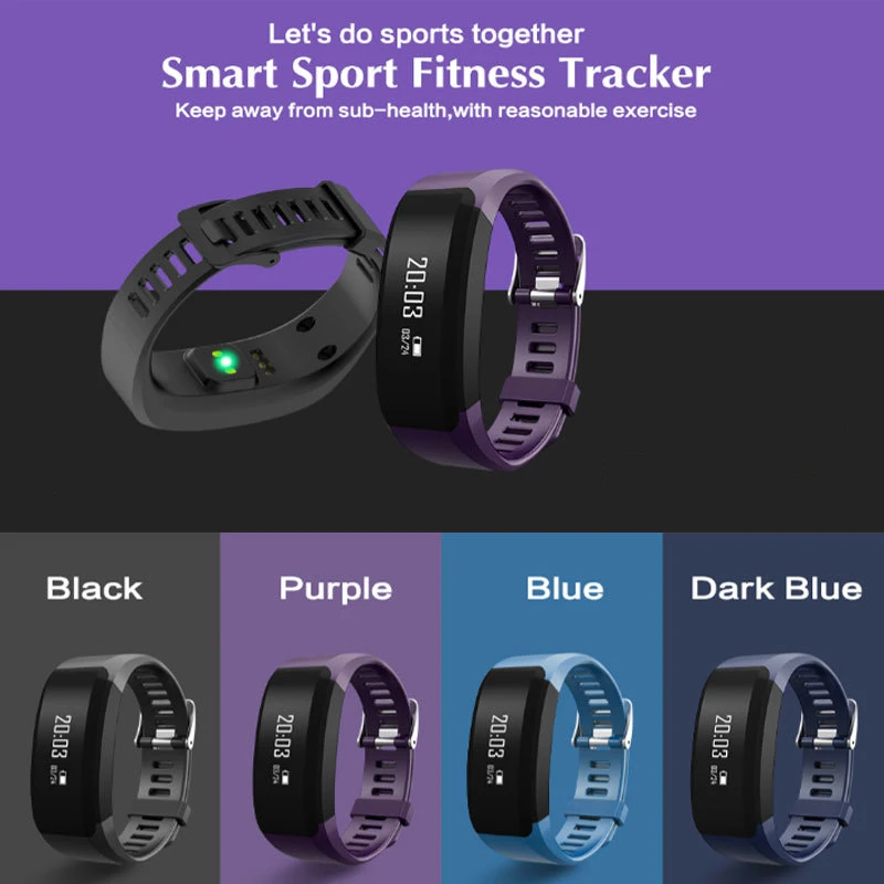 font b Smart b font wristband Bracelet Bluetooth heart rate monitor fitness OLED touch screen