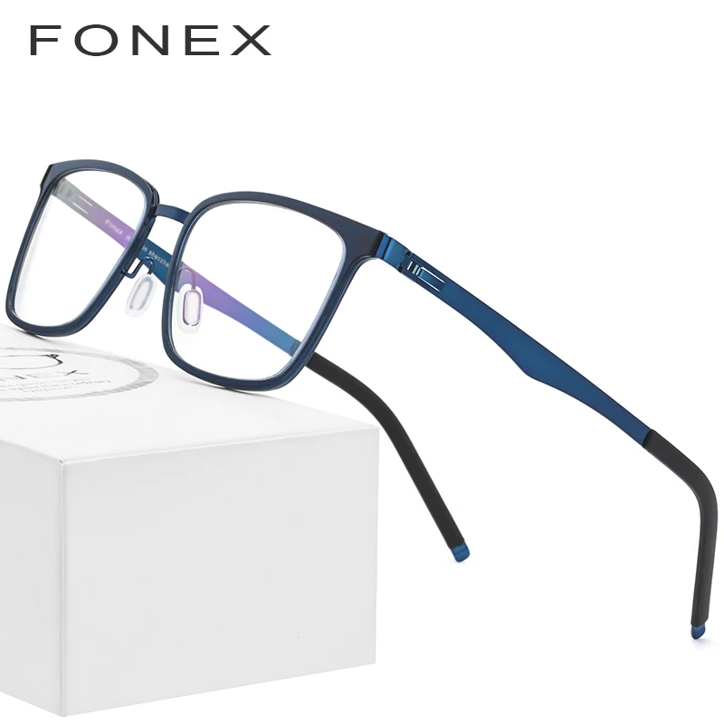 

FONEX TR90 Glasses Frame Men Square Prescription Eyeglasses 2019 Myopia Optical Frames Spectacles Women Screwless Eyewear 516